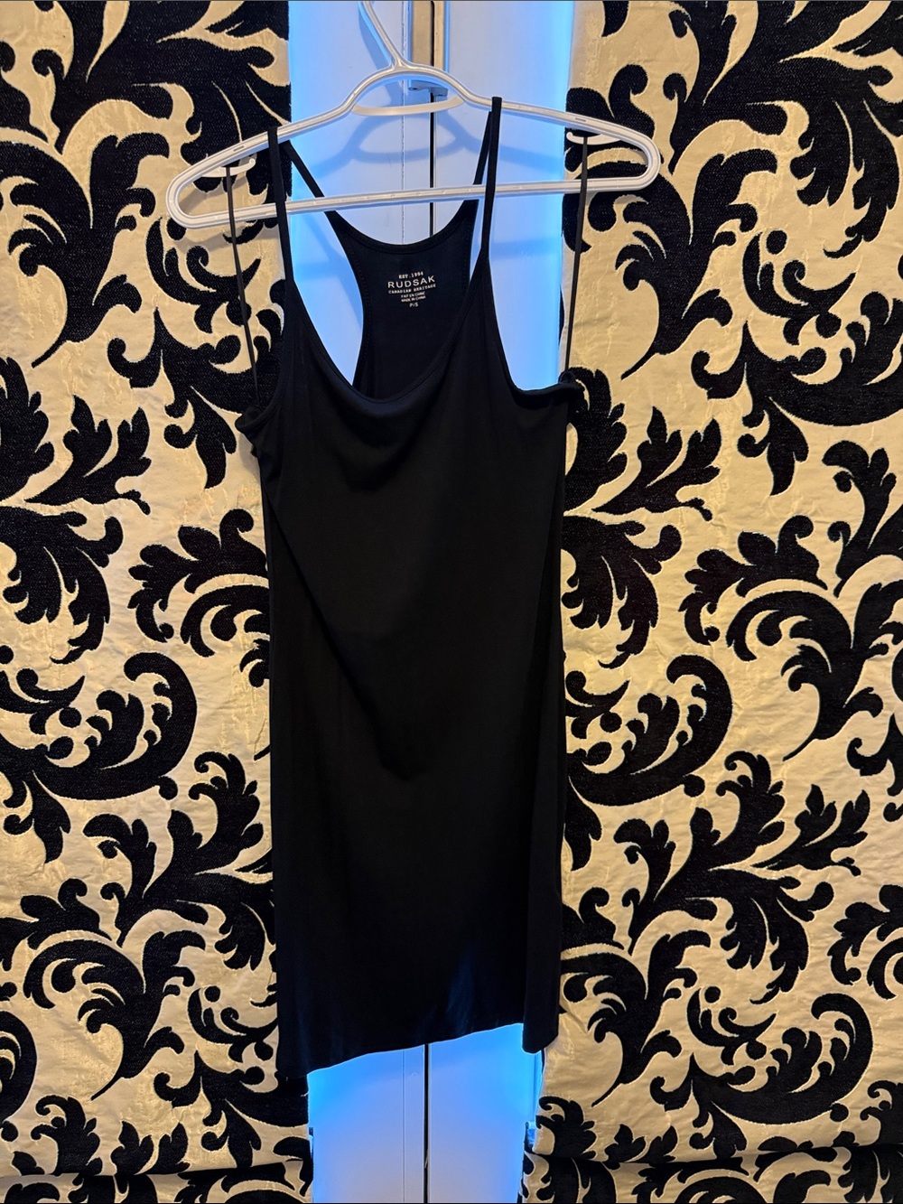RUDSAK Black Slip Dress with Thin Straps